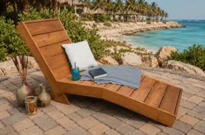 كرسي استرخاء خارجي فاخر – Outdoor Chaise Lounge بتصميم عصري ومريح