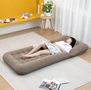 Ultra Comfort Inflatable Air Mattress Sofa Bed with Headrest - Brown  Portable Lounge Chair for Ind