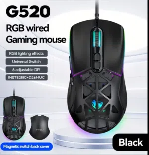 ماوس قيمنق G520 + ماوس باد باللون الأسود