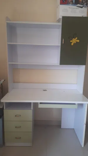 Study Table, Writing Desk with Chair for School Children with Book Shelf
