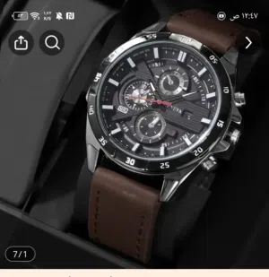 ساعه رجالي لون اسود ولون بني