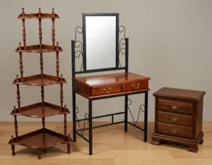 Mirror Side Table & Corner Shelf for Sale