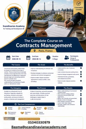 Confirmed Program The Complete Course on Contracts Management  Paris, France – August 20
