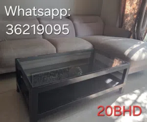 Solid wood and glass coffee table