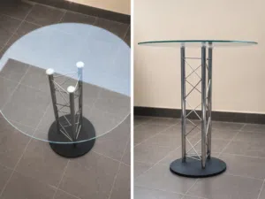 Big Elegant Round Glass Table – Modern Indoor & Outdoor Style