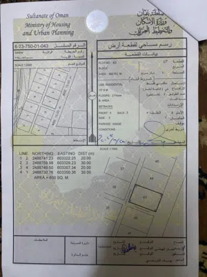 ارض سكنيه للبيع في سناو