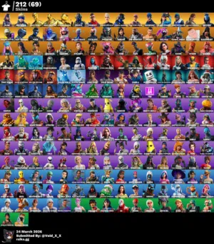 حساب فورت نايت نادر 226 سكن