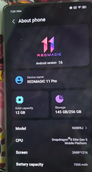 ZTE, Nubia Redmagic 11 Pro,  6.85 7500mah