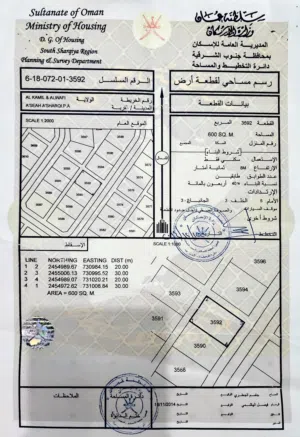 Residential Land for Sale in Al Sharqiya Al Kamil and Al Waafi
