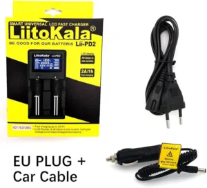 شاحن بطاريات ثنائي  ليثيوم مع شاشة عالي الجودة LIITOKALA LII-PD2 Smart Battery Charger