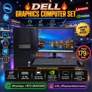 DELL Core i7 Graphics WiFi Computer Set NVidia 4GB Graphics Card 22" FHD Monitor 16GB RAM