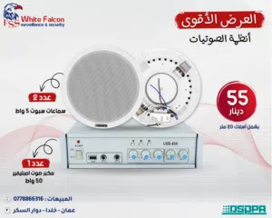 سماعات سبوت سقف العرض الأقوى على أنظمة الصوت من داسبا dsppa صوتيات سماعات سقف