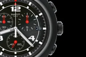 ساعة Swatch سويسري اصلي اكبر حجم معها علبتها وكيسها