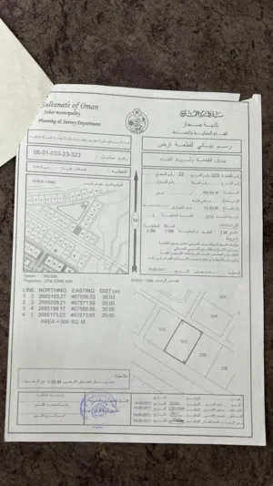 للبيع (من المالك مباشرة-بدون عموله) أرض سكنية بموقع مميز من المناطق الصاعدة بولاية صحار-حي الرفعه23
