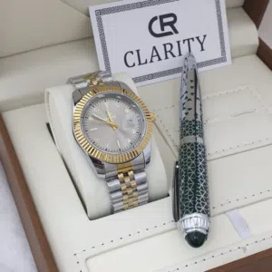 ساعة رجالية  استانلس استيل  ماركة كليرتي بتصميم الرولكس