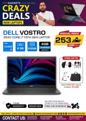 Brand New Dell Vostro 3530 Laptop in Oman 8GB Ram 1 Year Warranty