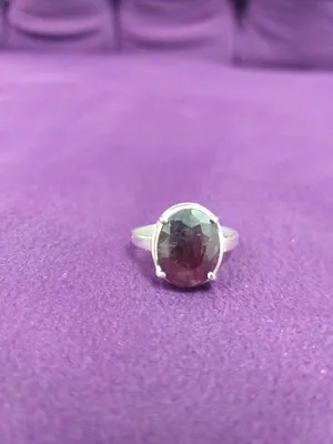 خاتم ياقوت أحمر مع الأزرق تنزاني نادر طبيعي مع شهادة natural winza sapphire stone