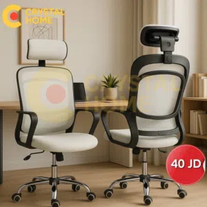 كرسي مريح بتصميم عصري / كرسي اصلي / كرسي مكتبي / كرسي مدير / كرسي متحرك بقاعدة كروم معدنية