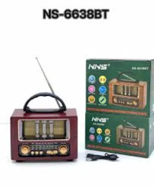 راديو متنقل يعمل بالبطاريات الشحن NS-6638BT