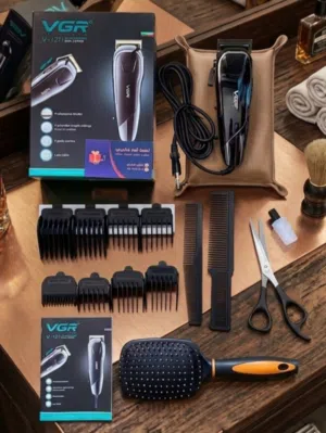 ماكينة حلاقة احترافية VGR V-127 مع بكج متكامل لكل احتياجاتك