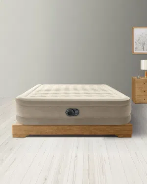 مرتبة Intex Dura-Beam Deluxe الفاخرة، مقاس كوين مريح بارتفاع 46سم مع مضخة كهربائية مدمجة وسطح مخملي