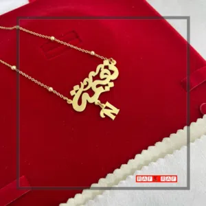 قلاده و بروش مطلي ذهب