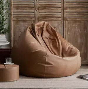 بف beanbags من الجلد البقر الطبيعي ، قطعة ذكية صممت لتبهرك.