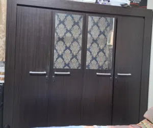 4 Door Wooden Wardrobe with Mirror – Excellent Condition
