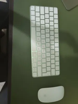 magic mouse and keyboard in green