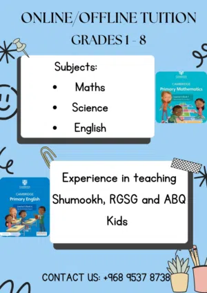 Tuition for Maths Science and English