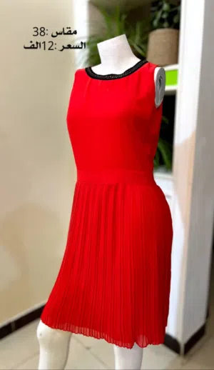 فستان تركي احمر ملكي فاخر  Luxurious royal red Turkish dress