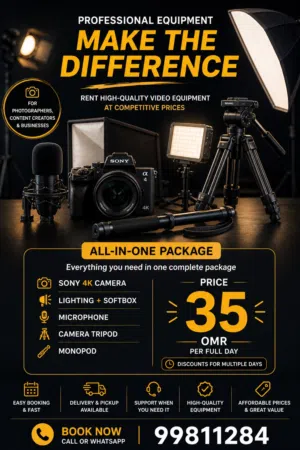 معدات تصوير للإيجار - photographer equipment for rent