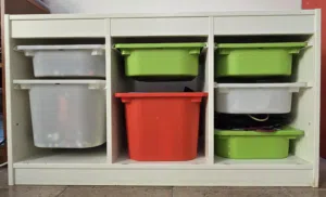 Ikea Trofast kids storage rack with multicolored storage drawers BD18