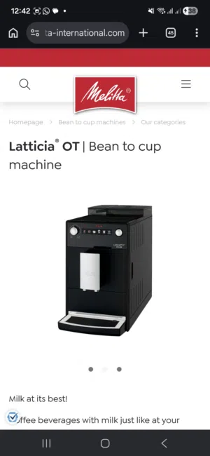 Melitta full automatic coffee machine