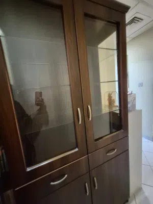 Large Kitchen Storage Unit - Clear Glass Doors, Drawers, Immaculate - AED 1,500 Al Nahda 2 Dubai