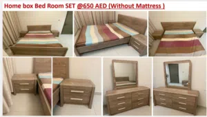 Home Box Bedroom Set - king size Bed Frame, 2 Nightstands, Dresser with Mirror (No Mattress)