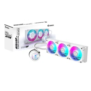 مبرد مائي مغلق ابيض ثلاث مراوح Aorus Waterforce II ice 360 LC ARGB ار جي بي lga1700 و lga 1850 am5/4