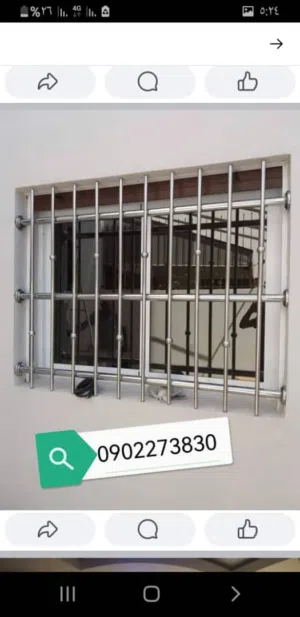 اعمال الإستانلس ستيل هاندريل .درابزينات .بلكونات .سنقل بار وكل مايخص الإستانلس ستيل