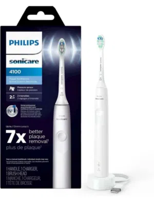 Philips Sonicare 4100 Rechargeable Electric Toothbrush, with Pressure Sensor, 2 Intensity Settingsht