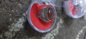 خاتم فضة عيار 925 مع حجر كريم