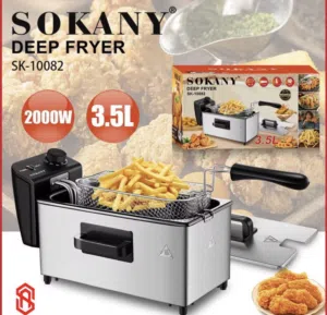 قلاية SOKANY بقوة 2000w وسعة 3.5 تسخين سريع وقرمشة مطاعم للبطاطا والدجاج والسناكات