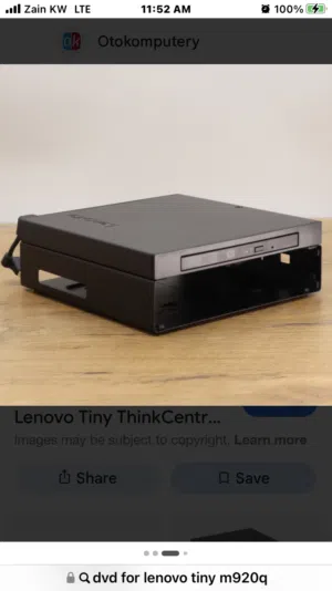 dvd for lenovo tiny with cable
