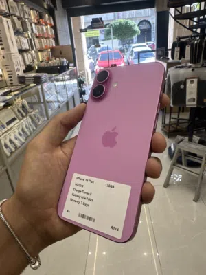 iPhone 16 Plus 128GB Pink  بطارية 100% + لون مميز