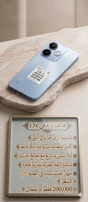 جهاز ريدمي 13 مستغدم حوالي شهر ونصم او شهرين جديد وبحاله ممتازه ببجي 60 فريم ولا شخطه في خلفيه وجامه