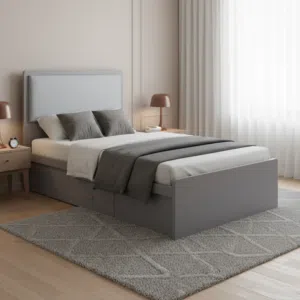 سرير مفرد مودرن مع أدراج تخزين لون رمادي - 701-(190x90)