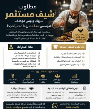فرصة شراكة استثمارية في الكويت