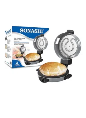 *خبازة سوناشي العصريه  Pizza Maker, ماكينة صنع الخبز العربي والبيتزا سوناشي 2 في 1 بقدرة 1800وات