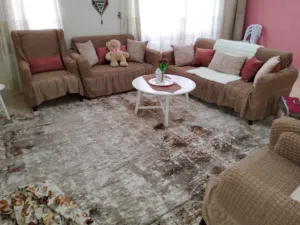 كفر للكنب جديد مسكر 4 قطع اللون كابتشينو