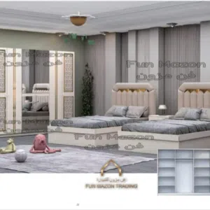 TWINS BEDROOM SET WITH 2 BEDS WITH MATTRESS WITH FITTING/غرف نوم مل اتنین سریر مع دوشج مع ترکیب مجان