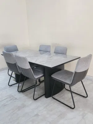 Danube Home 6 Seater Marble Top Dining Table